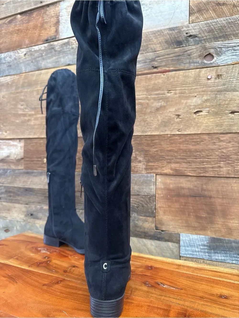 Circus by Sam Edelman Black Faux Suede Over The Knee Boots EUC 9